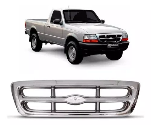 Grade do Radiador Ford Ranger 1998 a 2004 Cromada  XLT / Limited