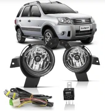 Kit Farol Milha Ecosport 2008 A 2012 Lente Lisa