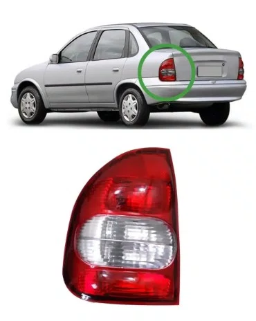 Lanterna Traseira Corsa Sedan Cristal Lado Esquerdo 2000 Ate 2002