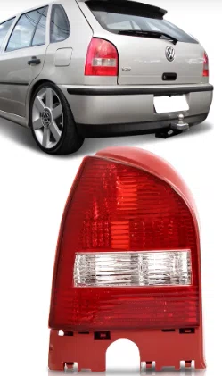 Lanterna Traseira Gol G3 Aba Vermelha Lado Esquerdo 1999 Ate 2005
