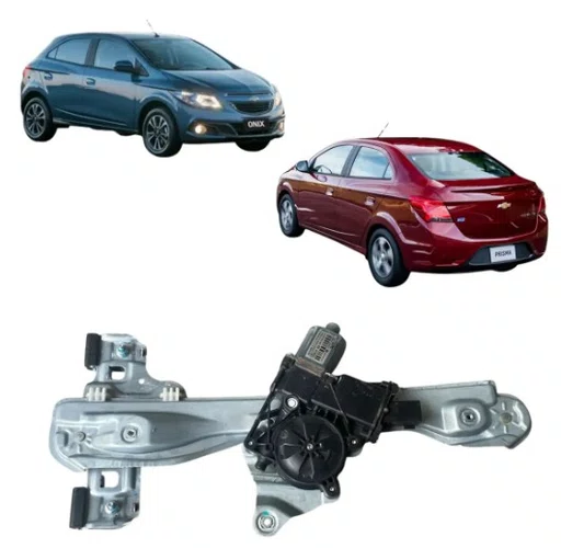 Maquina de Vidro Eletrica Traseira Direita (Motor Original) Onix / Prisma (2012 a 2019)