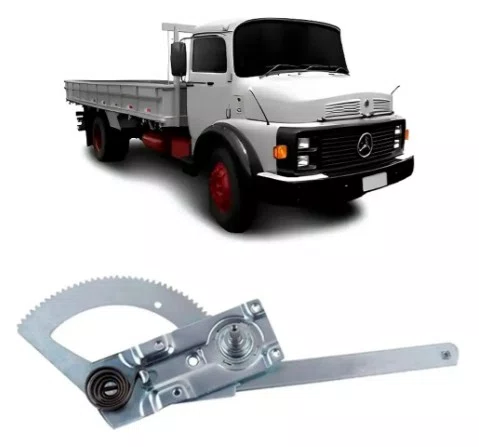 Maquina de Vidro Lado Direito (Pino Longo) - Mercedes-Benz 1113 a 2213 (1983 a 1990)