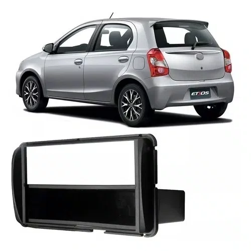 Moldura do Painel do Radio Preto com Porta-Objetos - Toyota Etios