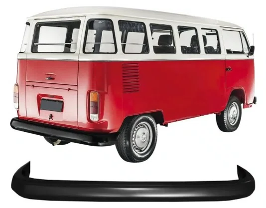 Para-choque Traseiro Preto com Furo Cantoneira Aco Kombi Clipper 1977 a 1997