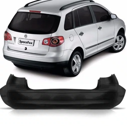Para-choque Traseiro Preto Liso - VW SpaceFox G2 2010 ate 2014