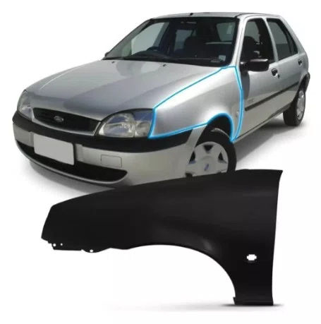 Para-lama Dianteiro Ford Fiesta 2000 a 2002 - Lado Esquerdo (Motorista)