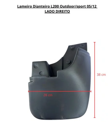 Parabarro Lameiro Dianteira Direita Mitsubishi L200 Sport / Outdoor (2004 a 2011)