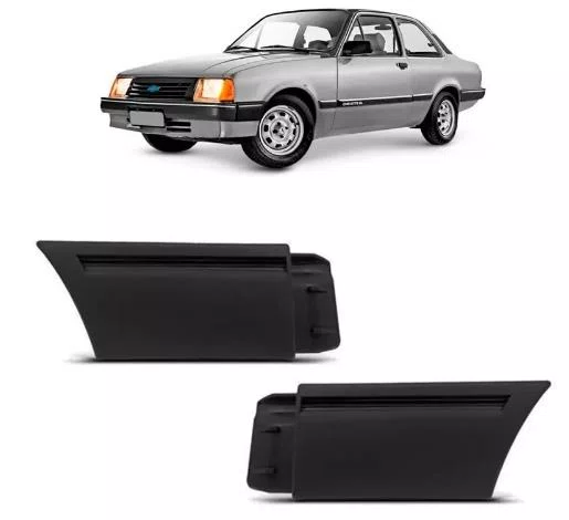 Ponteira do Para-choque Dianteiro Esquerdo Preto Texturizado Chevette (1987 a 1993)