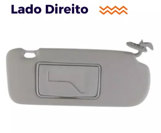 Quebra-Sol Hyundai HB20 - Lado Direito Cinza com Espelho (2012 a 2019)