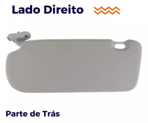 Quebra-Sol Hyundai HB20 - Lado Direito Cinza com Espelho (2012 a 2019)