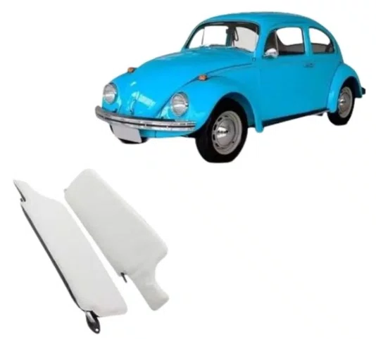 Quebra-Sol Volkswagen Fusca (1975 a 1977) - Lado Esquerdo Preto/Branco
