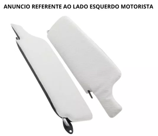 Quebra-Sol Volkswagen Fusca (1975 a 1977) - Lado Esquerdo Preto/Branco