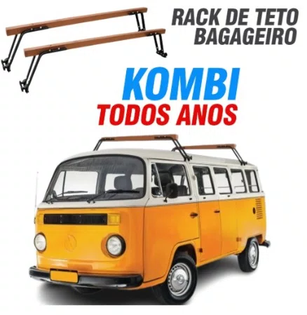 Rack de Teto Kombi Reforado com Ripas de Madeira