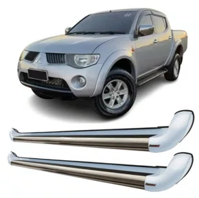Estribo Lateral Tecno Prata - Mitsubishi L200 Triton (2012 a 2017)