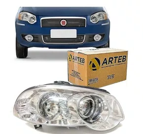 Farol Fiat Palio 2008 a 2012 Foco Duplo Cromado - Lado Direito H1 / H1