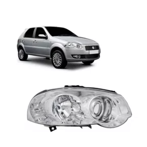 Farol Fiat Palio Preto Canhao Cromado Lado Direito 2010 ate 2012