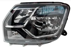 Farol Renault Duster Mascara Negra Com Cupula Azul Lado Direito 2016 Ate 2020