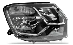 Farol Renault Duster Mascara Negra Cromado Lado Direito 2015 Ate 2018