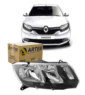 Farol Renault Sandero Stepway 2014 a 2019 Mascara Negra - Lado Direito Original Arteb