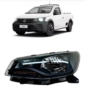 Farol Volkswagen Saveiro Robust G9 2023 at 2025 Friso Preto Lado Esquerdo