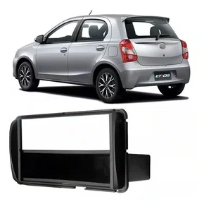 Moldura do Painel do Radio Preto com Porta-Objetos - Toyota Etios