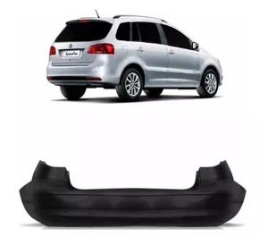 Para-choque Traseiro Preto Liso - VW SpaceFox G2 2010 ate 2014