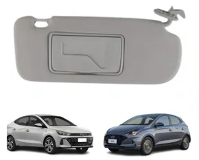 Quebra-Sol Hyundai HB20 - Lado Direito Cinza com Espelho (2012 a 2019)