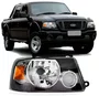 Farol Ford Ranger 2005 ate 2009 Mascara Negra Lado Direito.