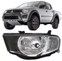 Farol Mitsubishi L200 Triton 2008 at 2017 cromado Lado esquerdo