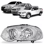 Farol Principal Fiat Palio / Siena / Strada Mascara Duplo Cromado Lado Esquerdo de 2010 ate 2020