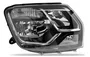 Farol Renault Duster Mascara Negra Cromado Lado Direito 2015 Ate 2018