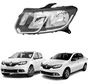 Farol Renault Sandero/Logan Mascara Negra lado esquerdo 2015 ate 2020