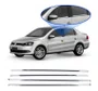Jogo de Apliques de Pestana (Frisos de Janela) Cromados  VW Gol G5 / G6 (4 Portas)