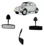 Retrovisor Interno Fusca 1975 a 1996 Modelo 3 Furos - Acabamento Preto